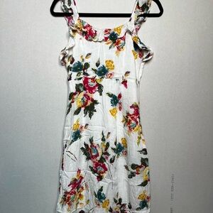 Floral Linen Midi Dress